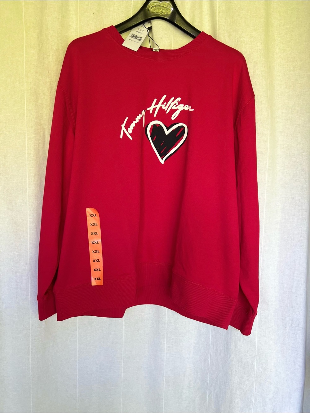 Tommy Hilfiger Red Logo Heart Sweatshirt - Picture 2 of 7